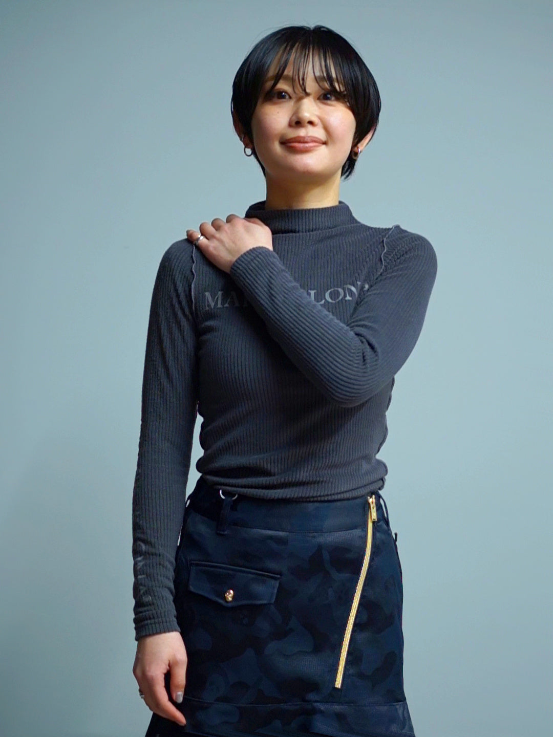 Lodi Ribbed Bottleneck Pullover | WOMEN / CHARCOAL