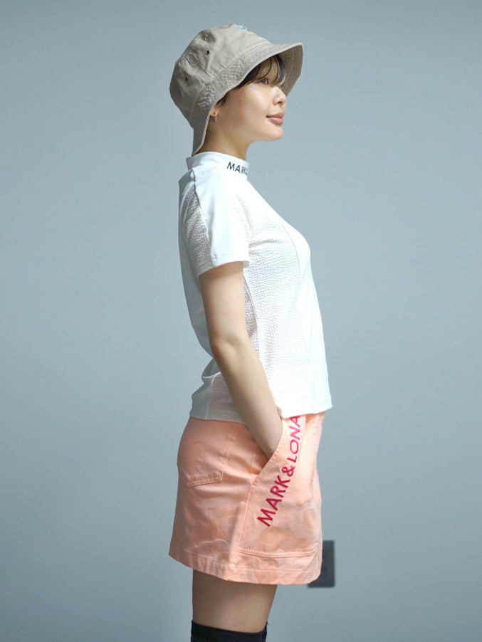 Gauge Trapeze Mini Skirt | WOMEN / ORANGE