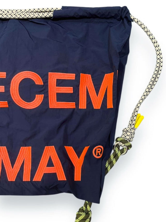 (DECEMBER MAY) 2WAY BIG Logo embroidery code bag / NAVY