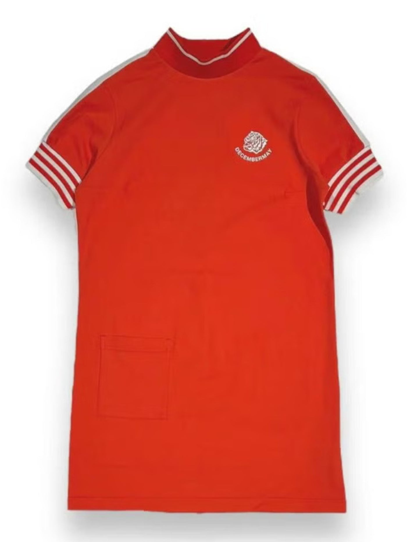 DECEMBER MAY) Popcorn jersey mock one piece / WOMEN / ORANGE