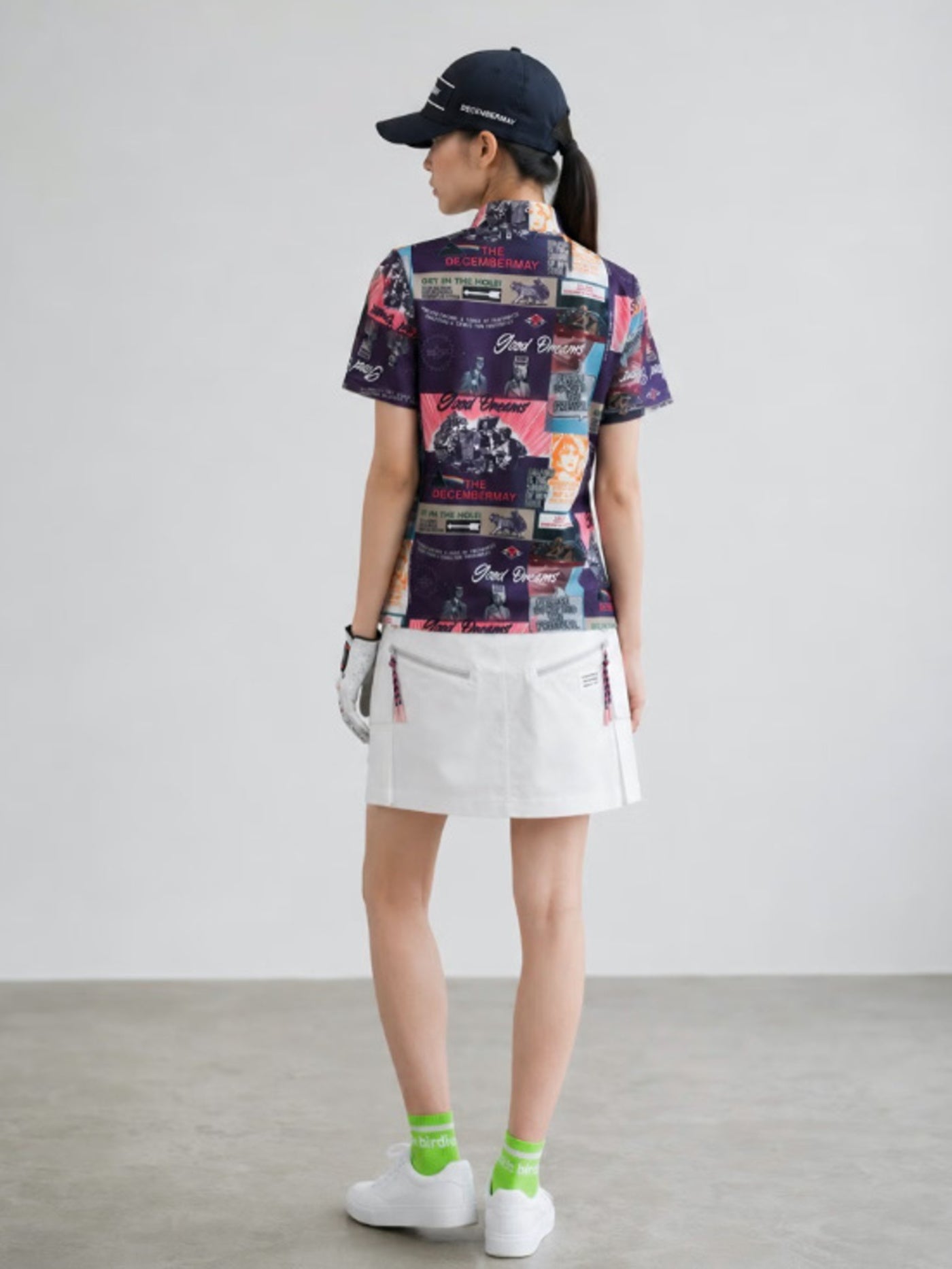 (DECEMBER MAY) Good Dreams mockneck shirt / WOMEN / NAVY