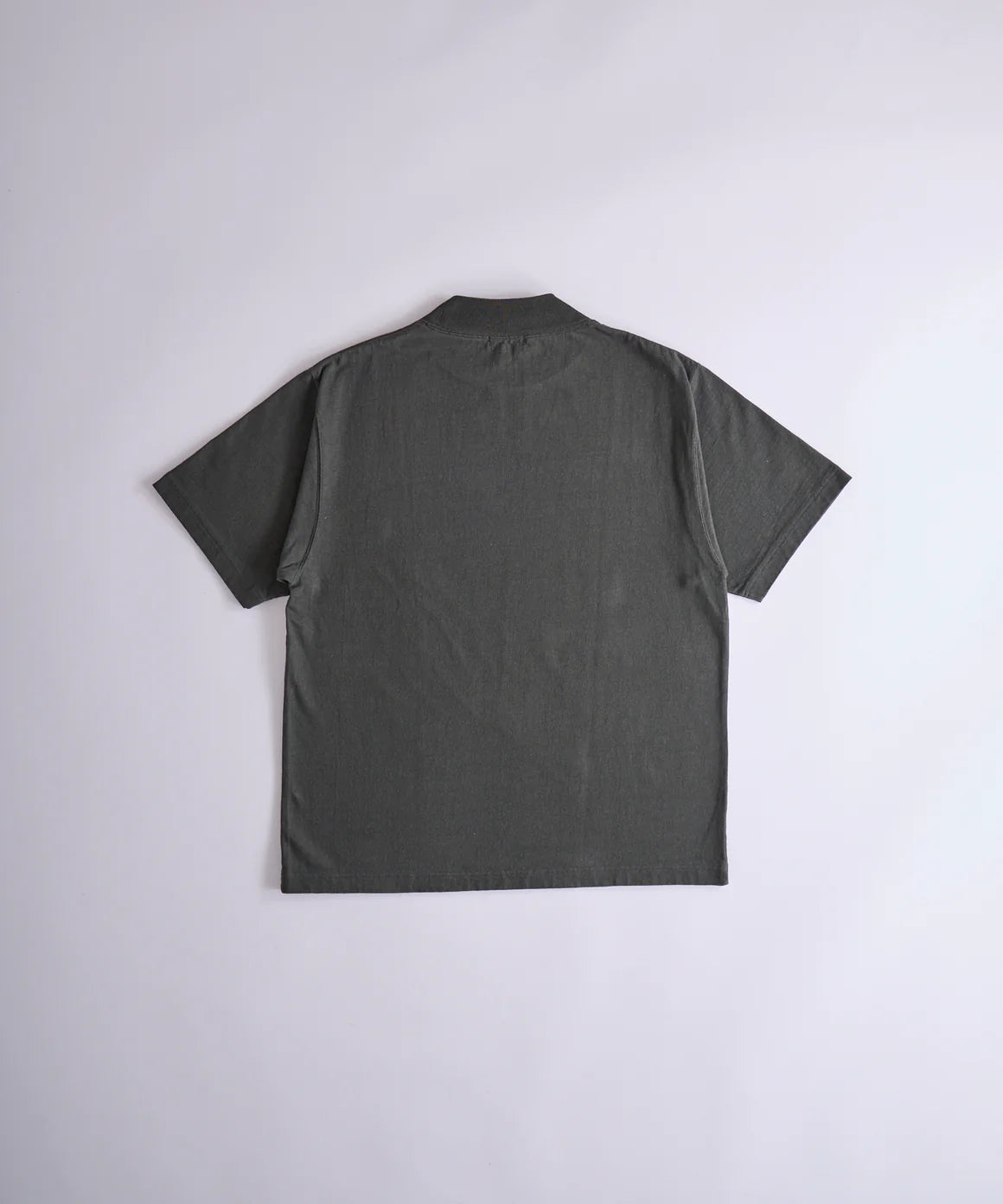 Embroidery Logo Mock Neck T-Shirt / D.GREEN