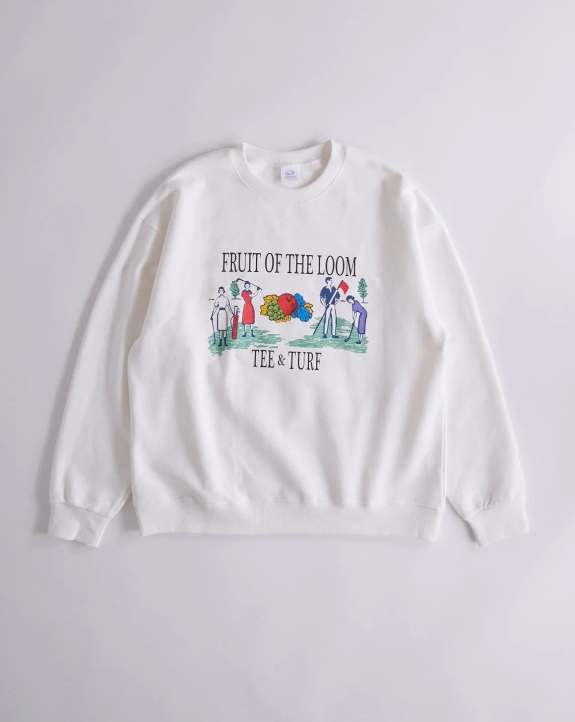 FRUIT OF THE LOOM Print Crew Sweat(WHITE)