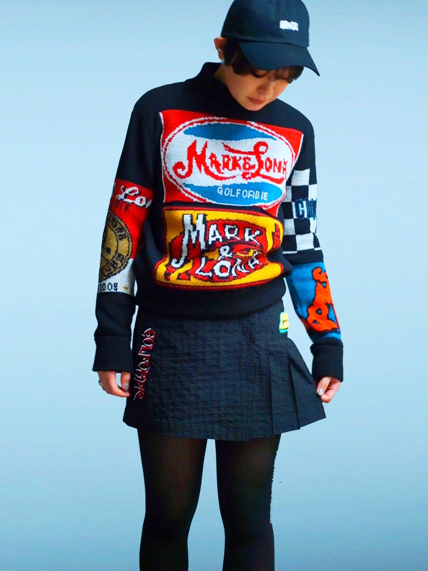 Slash Asym Pattern Skirt | WOMEN / BLACK
