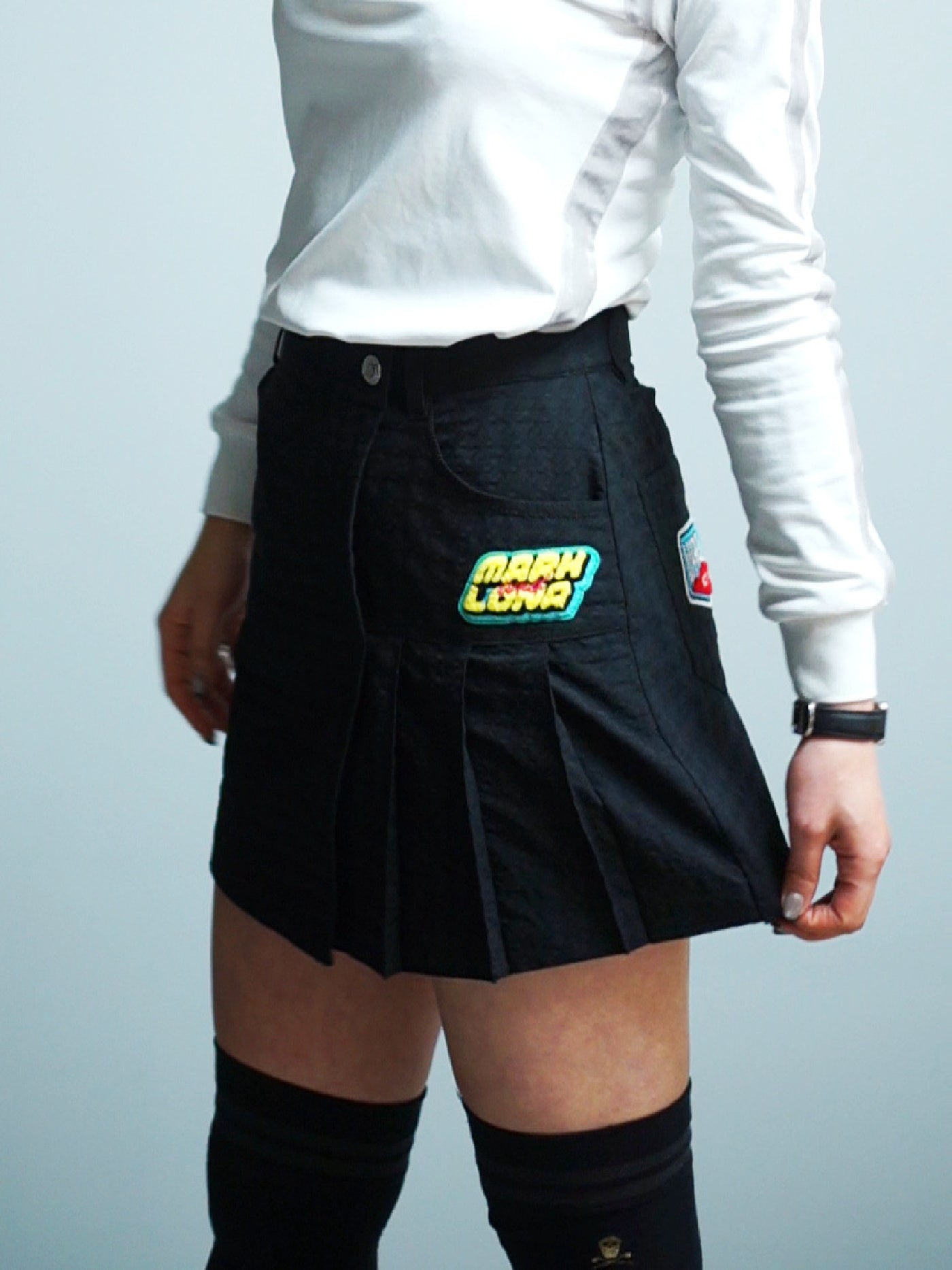 Slash Asym Pattern Skirt | WOMEN / BLACK