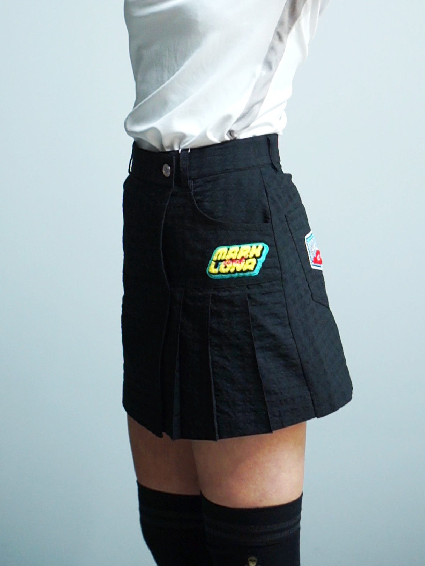 Slash Asym Pattern Skirt | WOMEN / BLACK