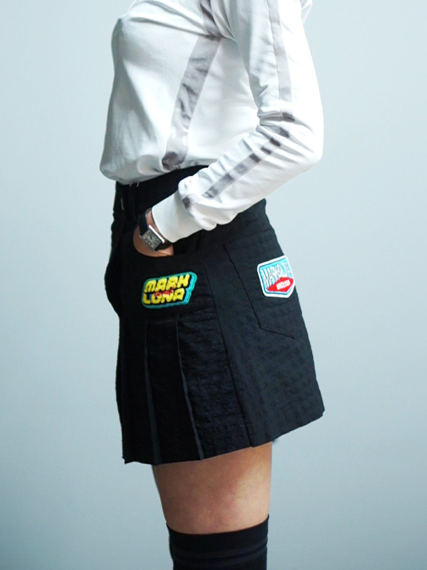 Slash Asym Pattern Skirt | WOMEN / BLACK
