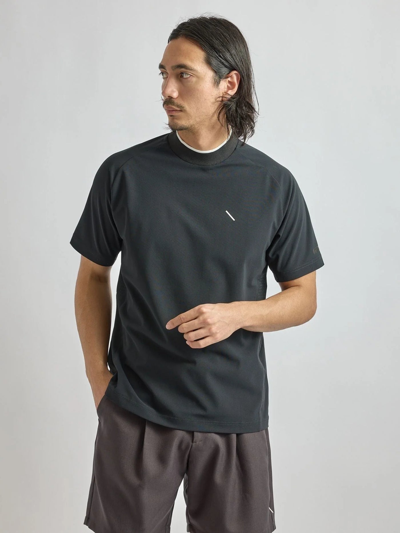 Ss Mock Neck Shirt / White
