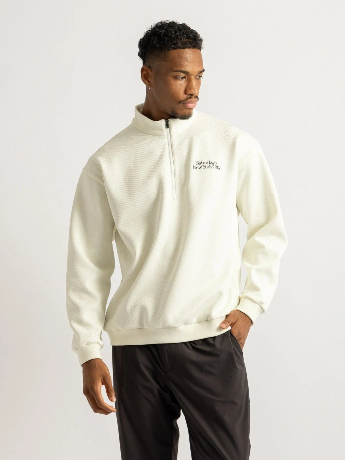 Kersey Sweat Half Zip Pullover / WHITE