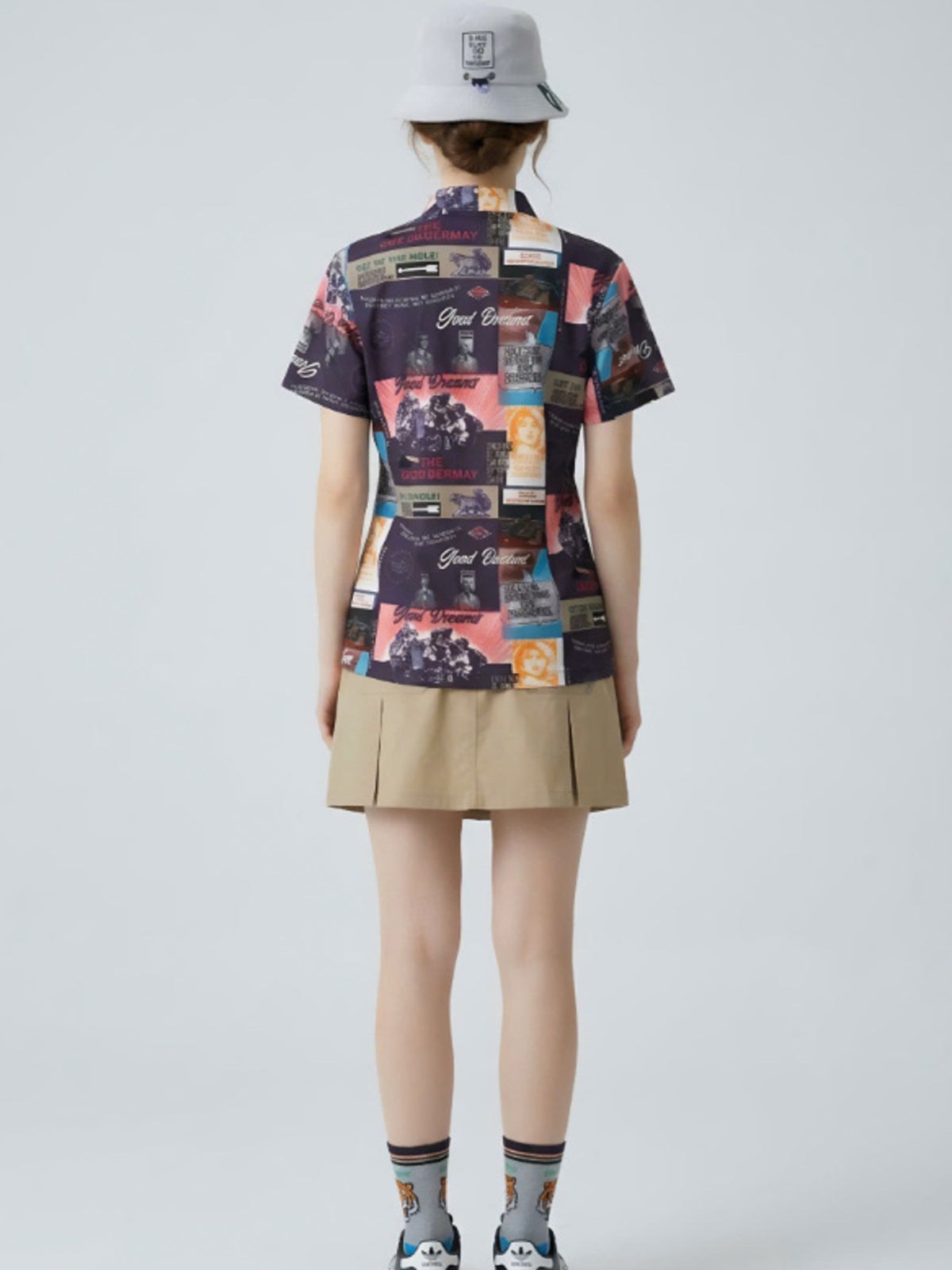 (DECEMBER MAY) Asymmetry pleats skirt / WOMEN / BEIGE