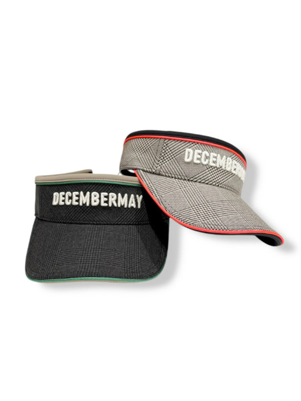 (DECEMBER MAY) Glen check combination visor / UNISEX / CHARCOAL
