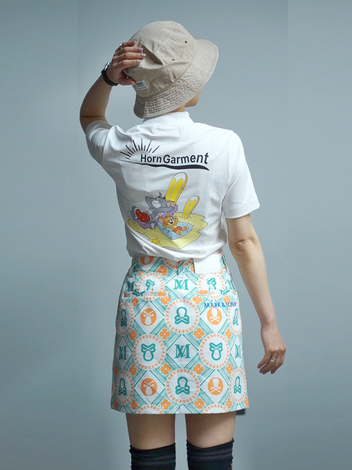 Aura Monogram Trapeze Skirt | WOMEN / GREEN