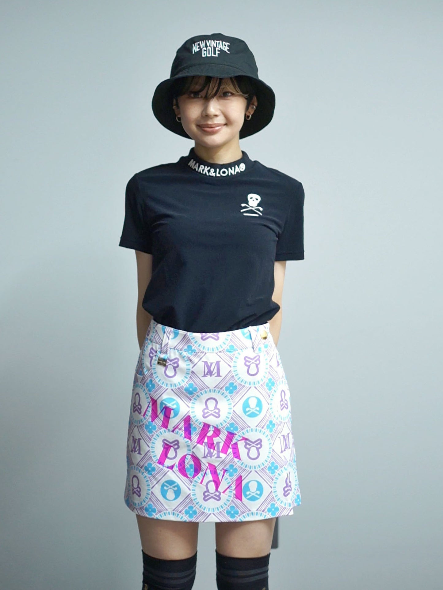 Aura Monogram Trapeze Skirt | WOMEN / PURPLE