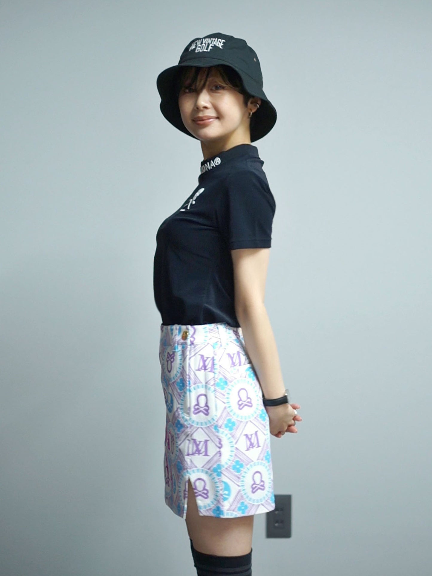 Aura Monogram Trapeze Skirt | WOMEN / PURPLE