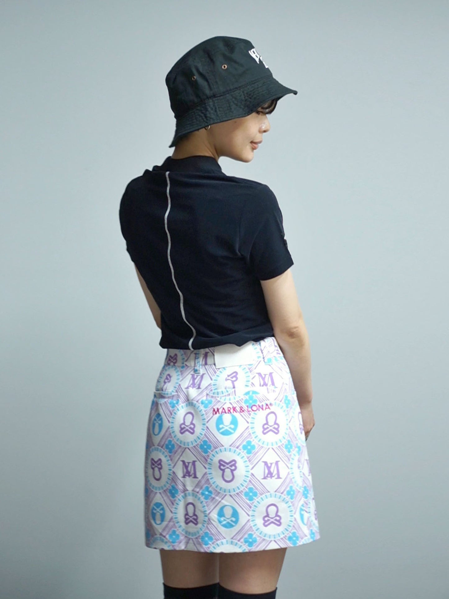 Aura Monogram Trapeze Skirt | WOMEN / PURPLE