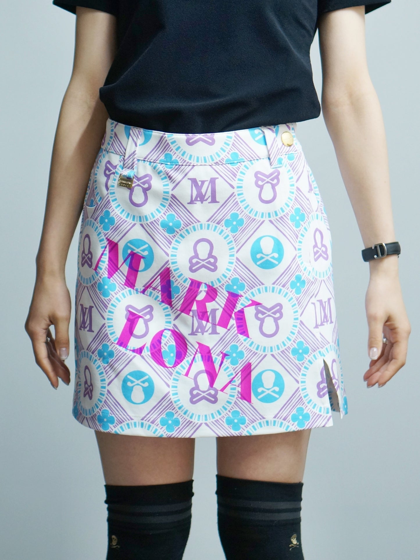 Aura Monogram Trapeze Skirt | WOMEN / PURPLE