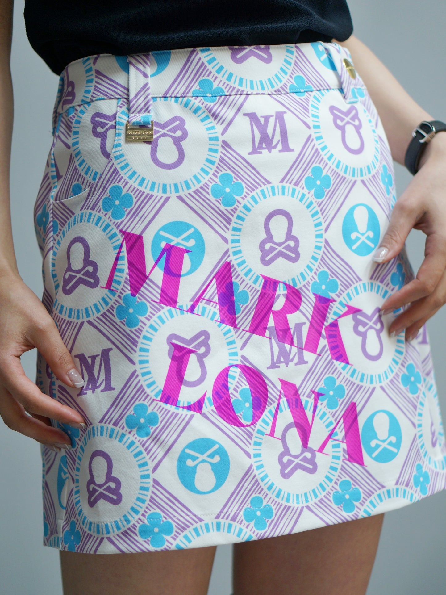Aura Monogram Trapeze Skirt | WOMEN / PURPLE