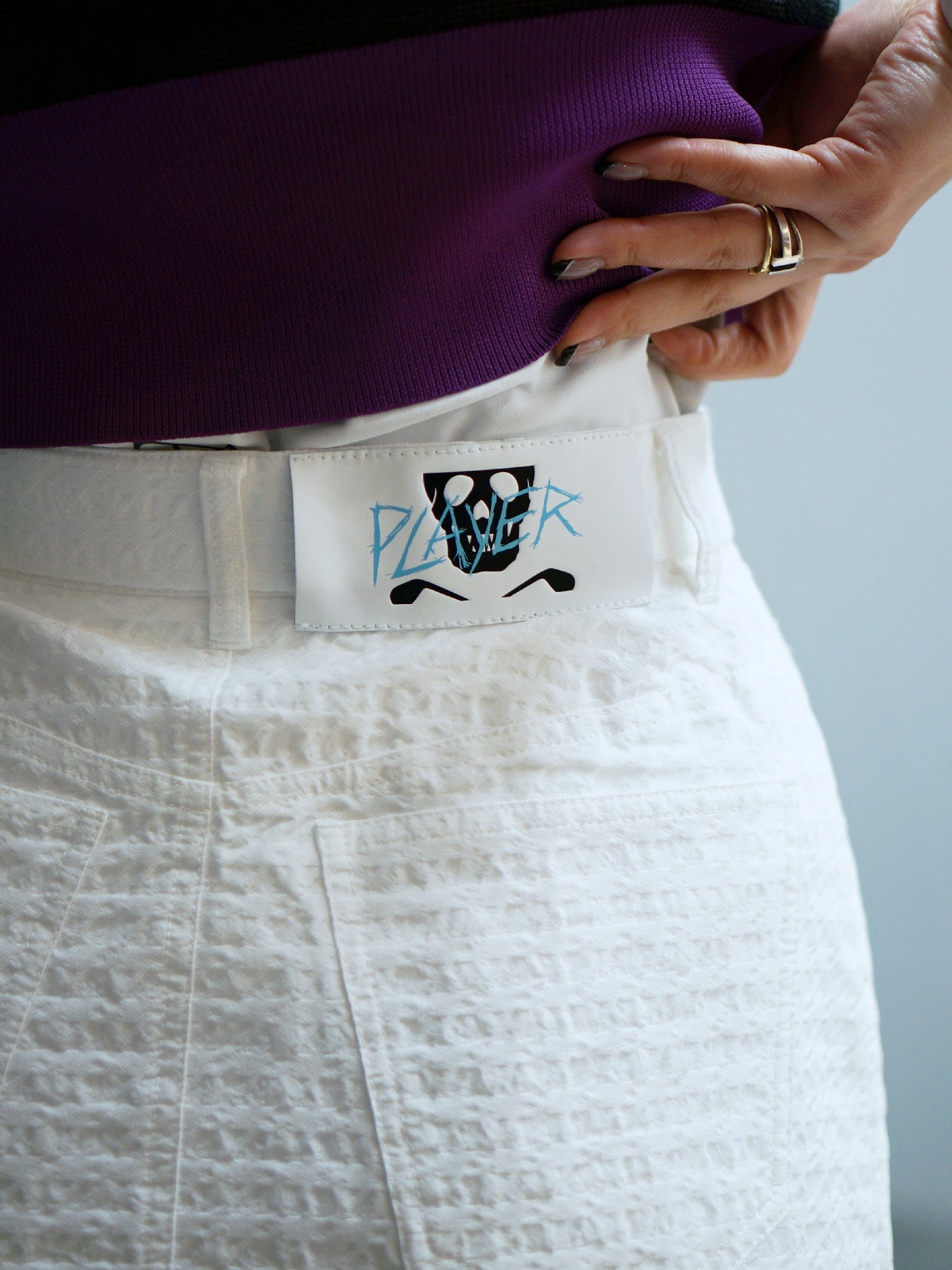 Slash Asym Pattern Skirt | WOMEN / WHITE