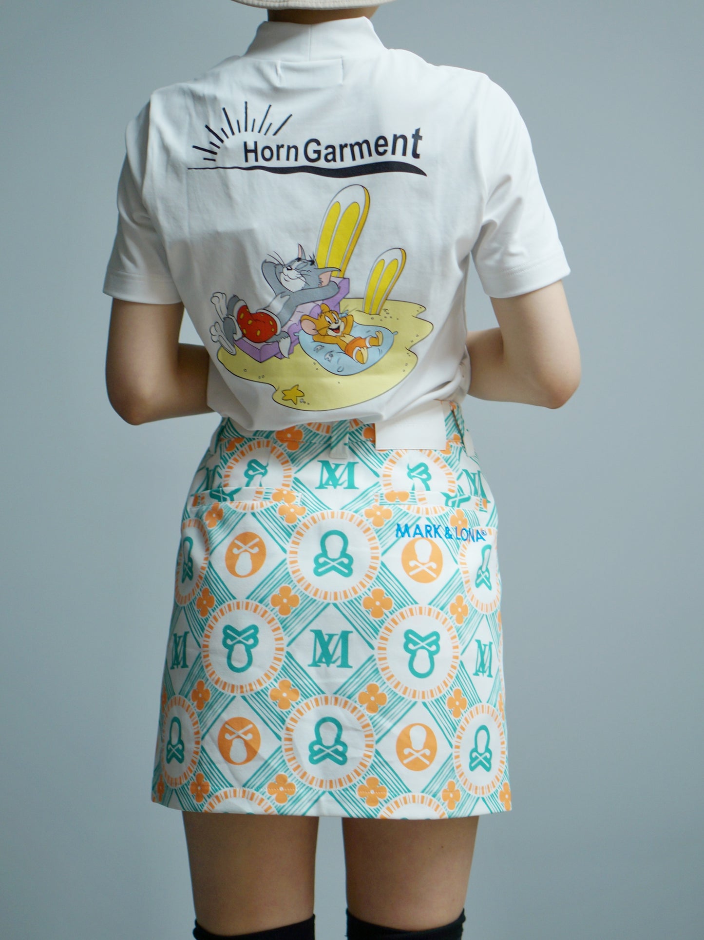 Aura Monogram Trapeze Skirt | WOMEN / GREEN