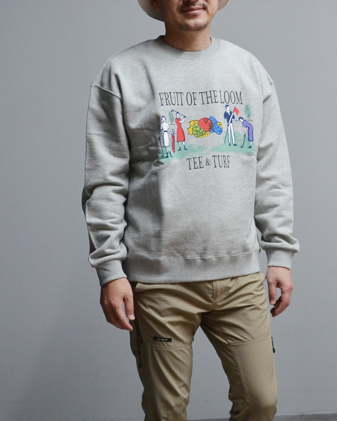 FRUIT OF THE LOOM Print Crew Sweat / GREY