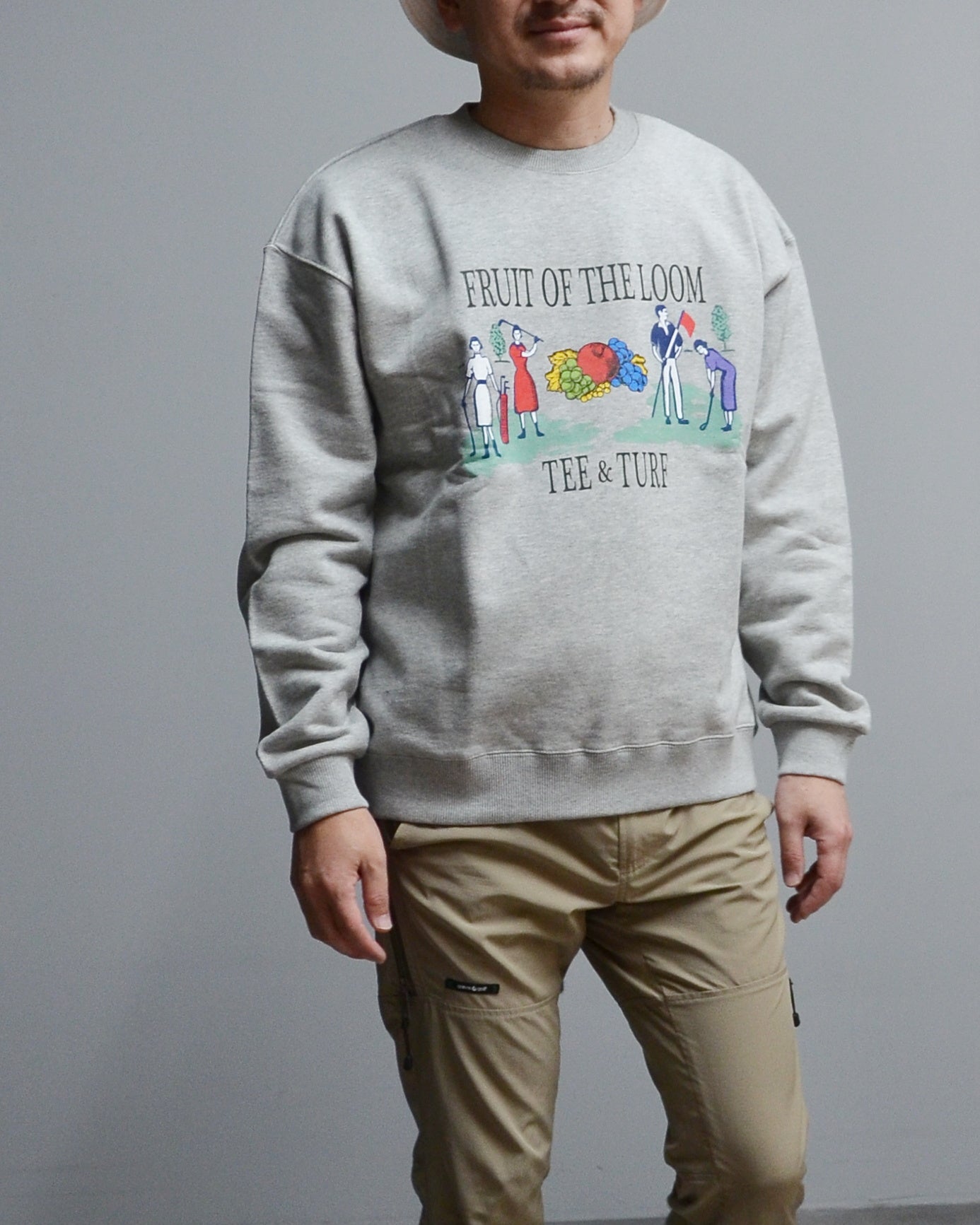 FRUIT OF THE LOOM Print Crew Sweat(GREY)