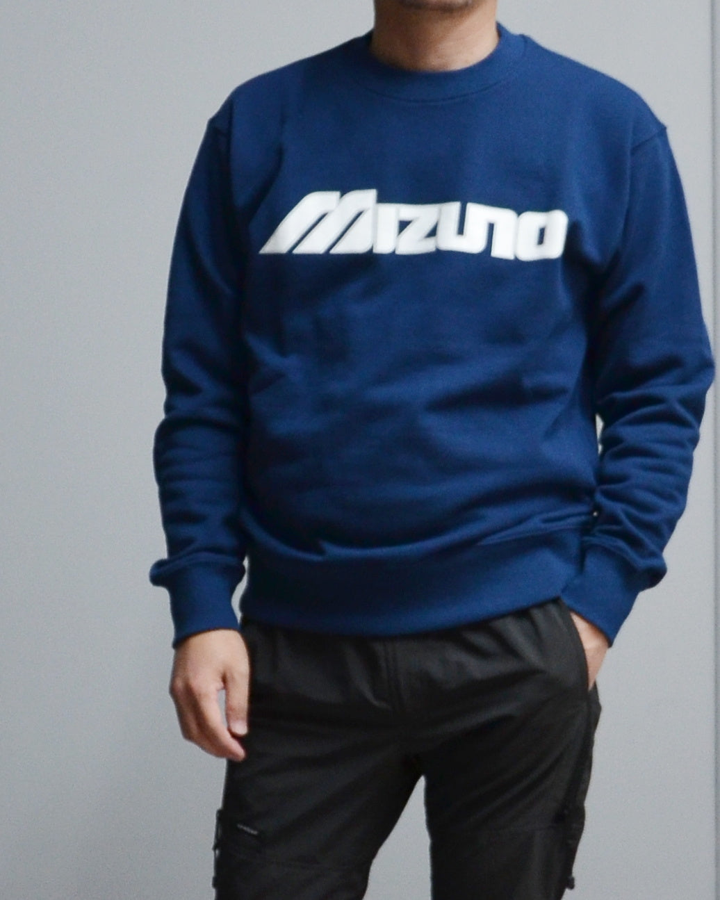 MIZUNO Classic Logo Print Crew Sweat(NAVY)