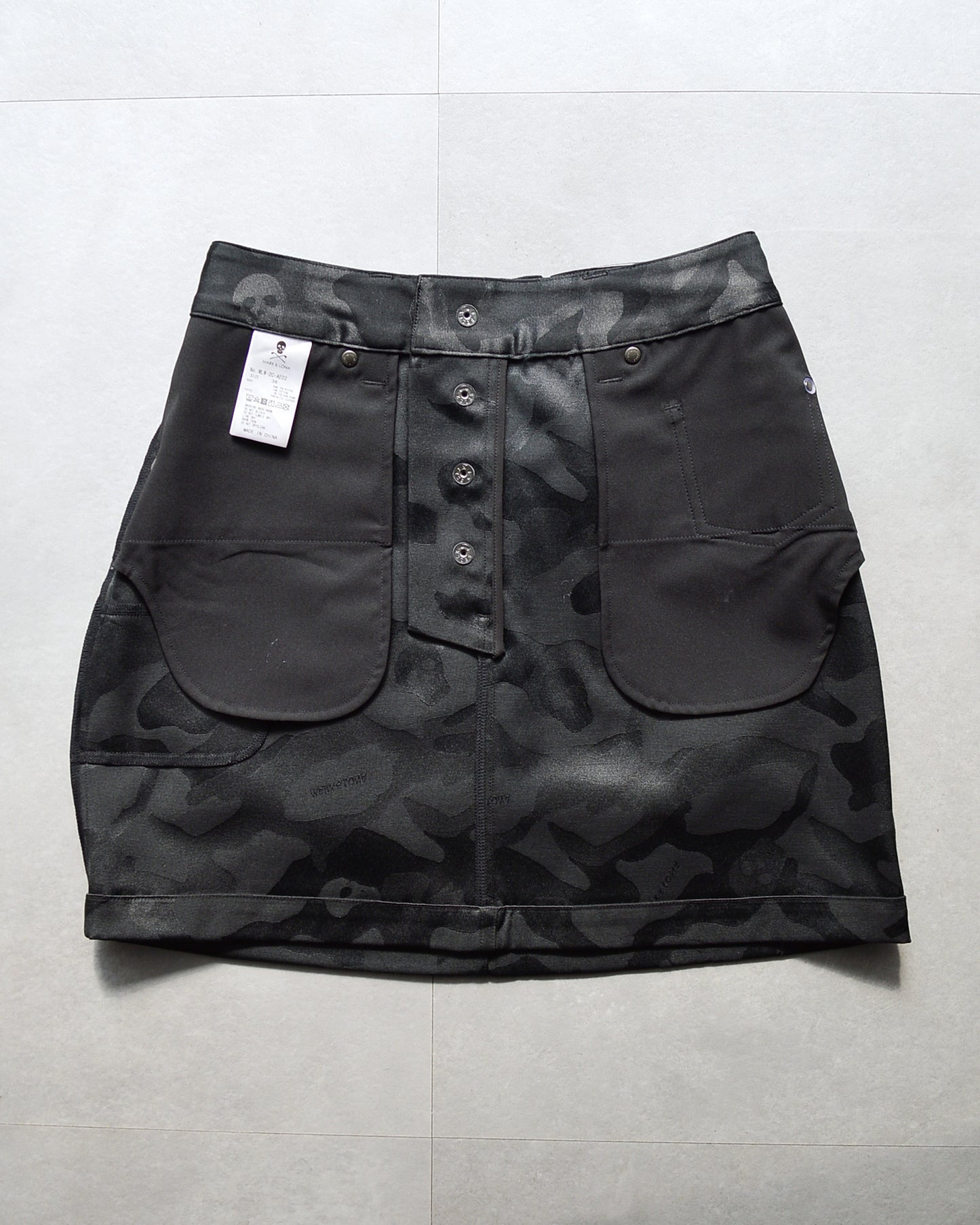 Gauge Jacquard Camo Skirt | WOMEN / BLACK