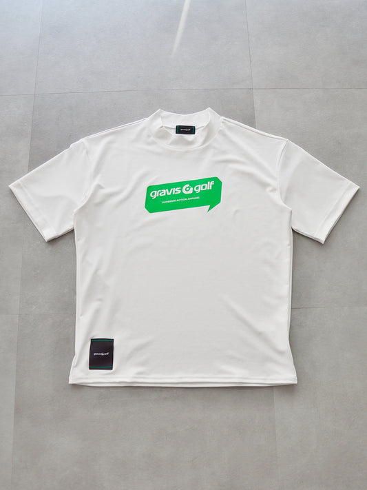 Graphic Mock Neck Tee | MEN / WHITE