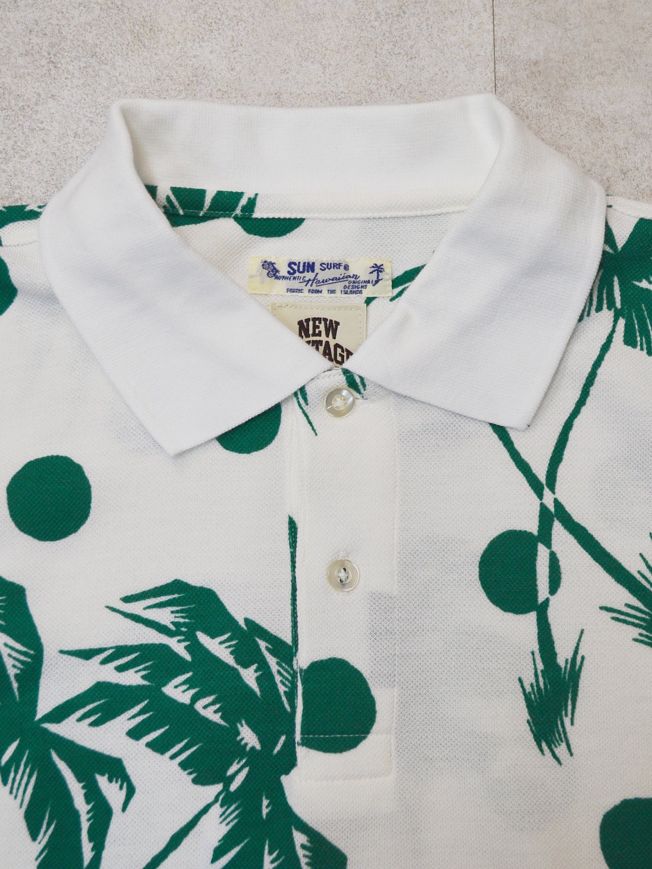 NVG×SUNSURF Moon Palm Tree Polo (OFF.WHITE)