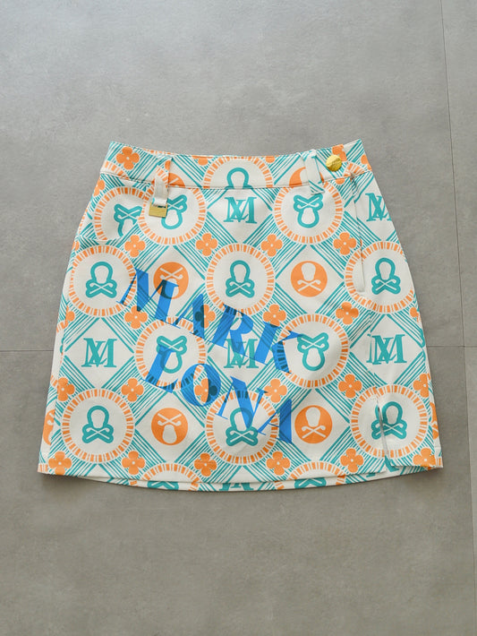 Aura Monogram Trapeze Skirt | WOMEN / GREEN