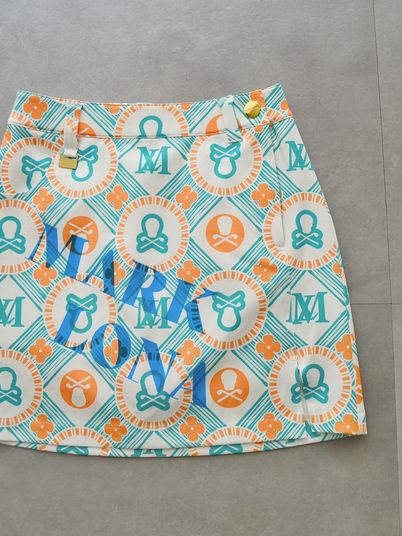Aura Monogram Trapeze Skirt | WOMEN / GREEN