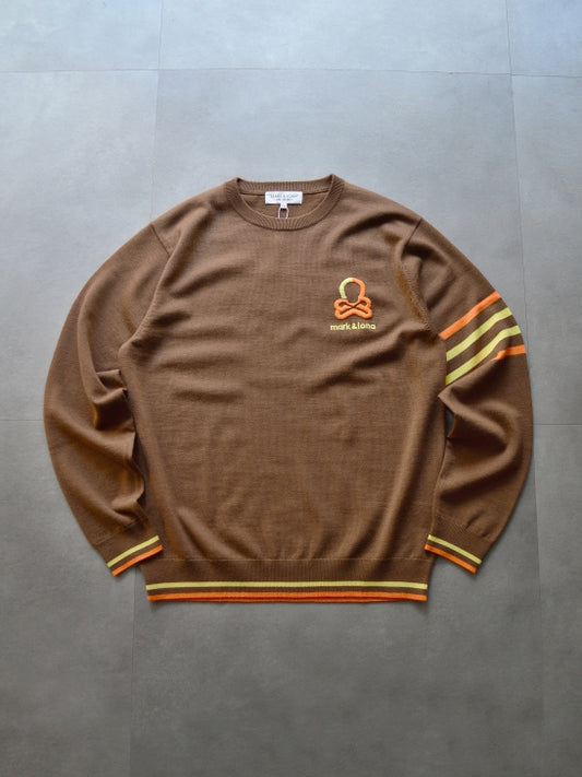 Quadro Silky Wool Sweater | MEN / BROWN