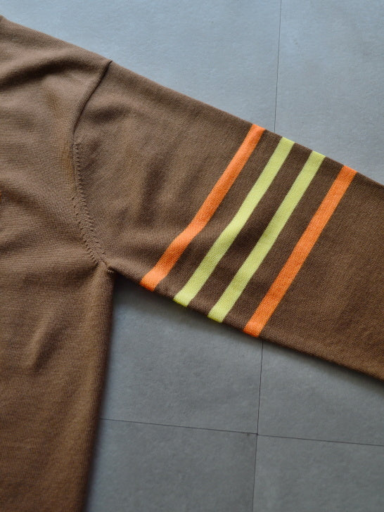 Quadro Silky Wool Sweater | MEN / BROWN