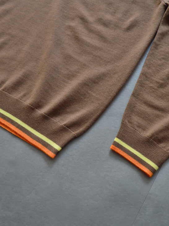 Quadro Silky Wool Sweater | MEN / BROWN