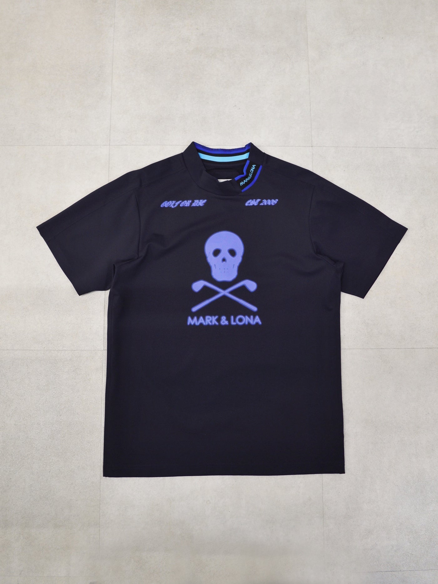 Icon Skull Stretch Nylon Piqué Mock | MEN / NAVY – ADVANTAGE