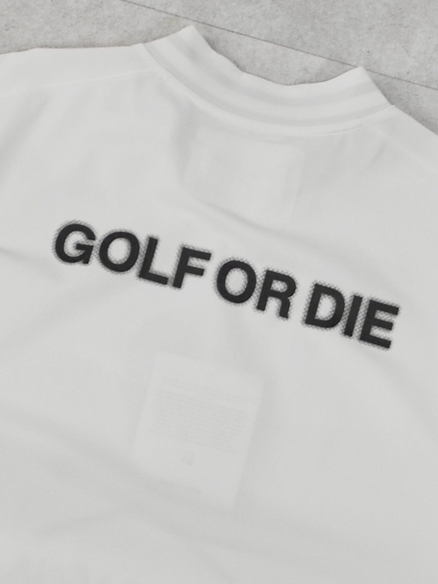 Icon Skull Stretch Nylon Piqué Mock | MEN / WHITE