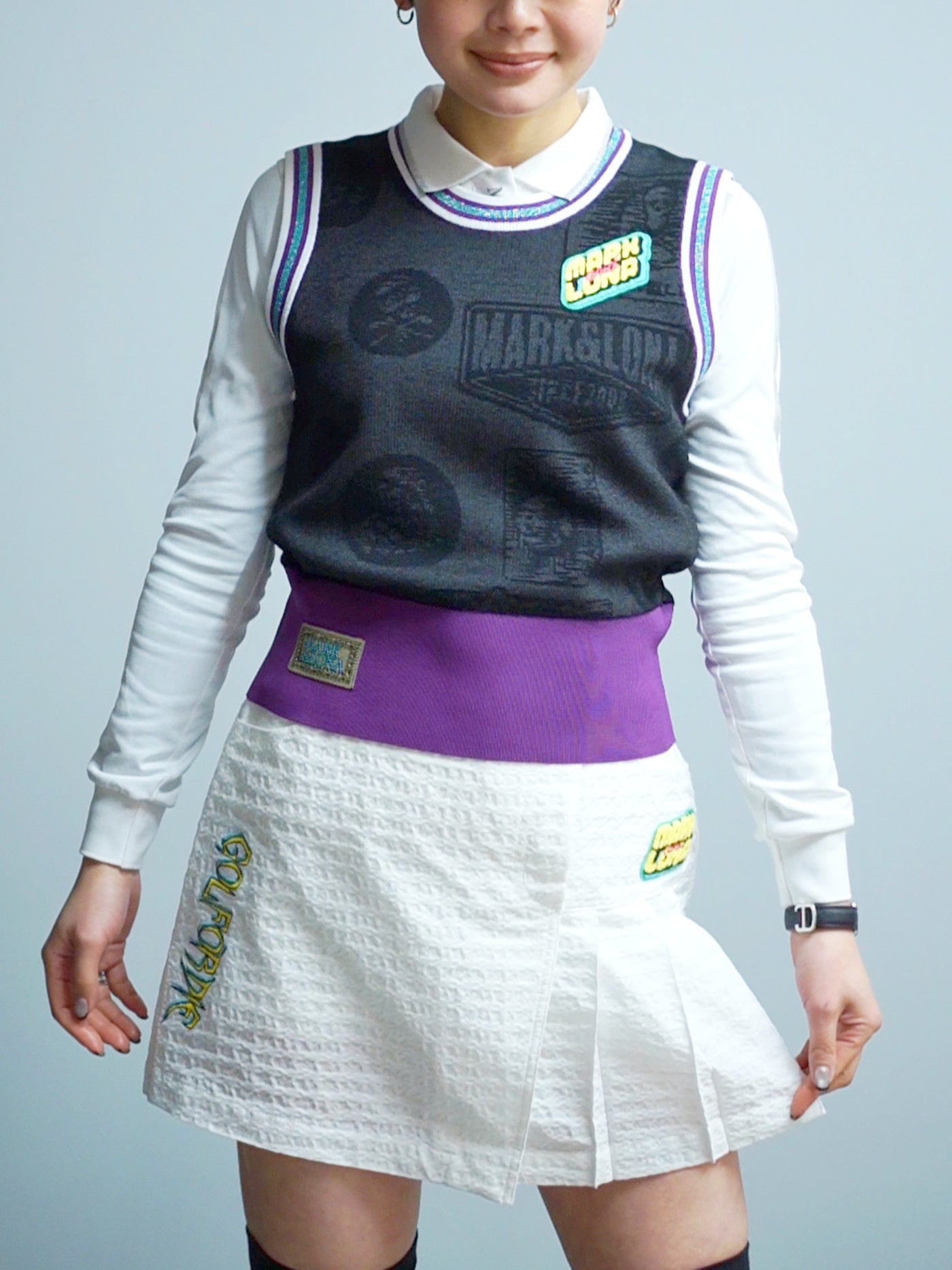 Slash Asym Pattern Skirt | WOMEN / WHITE