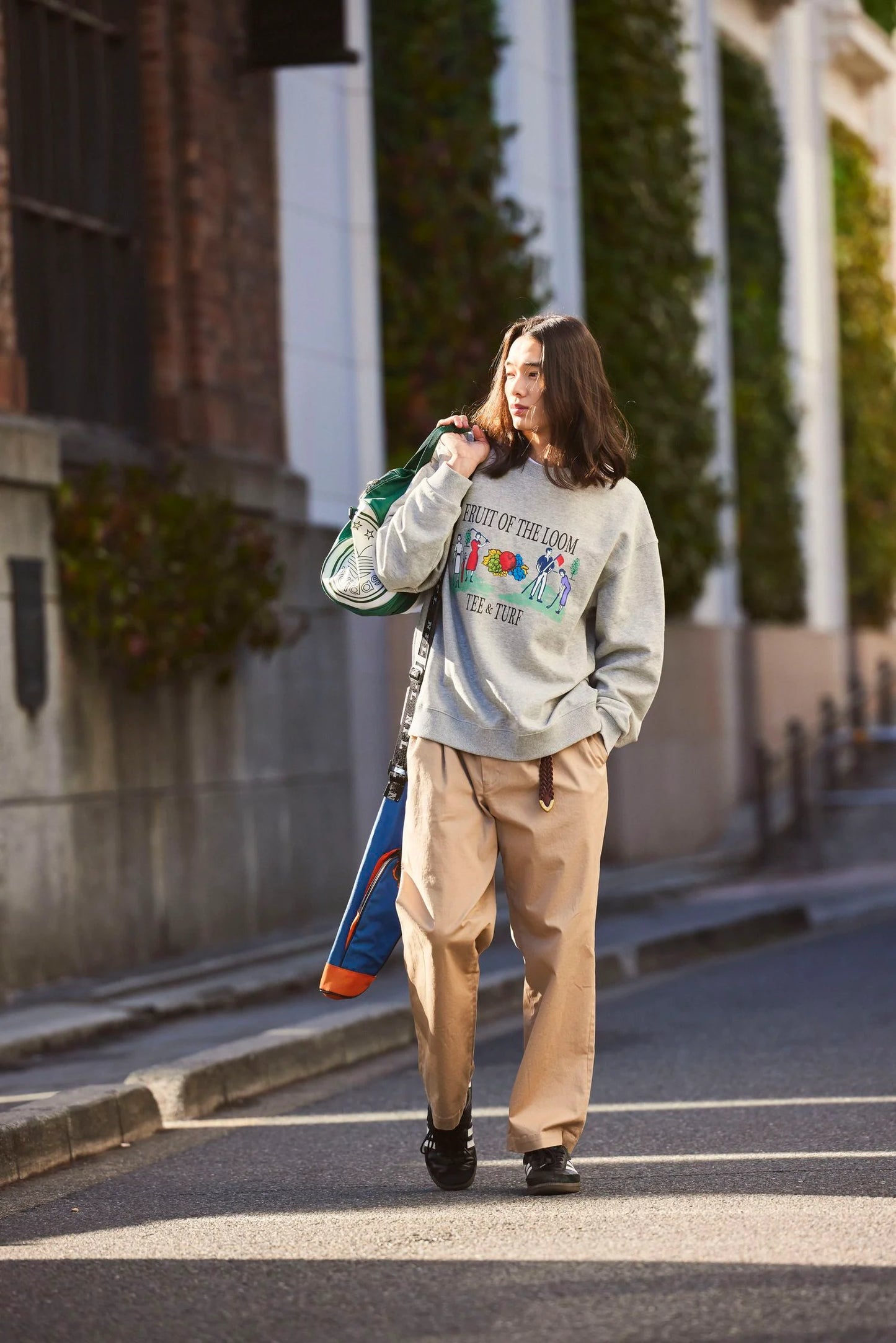 FRUIT OF THE LOOM Print Crew Sweat(GREY)