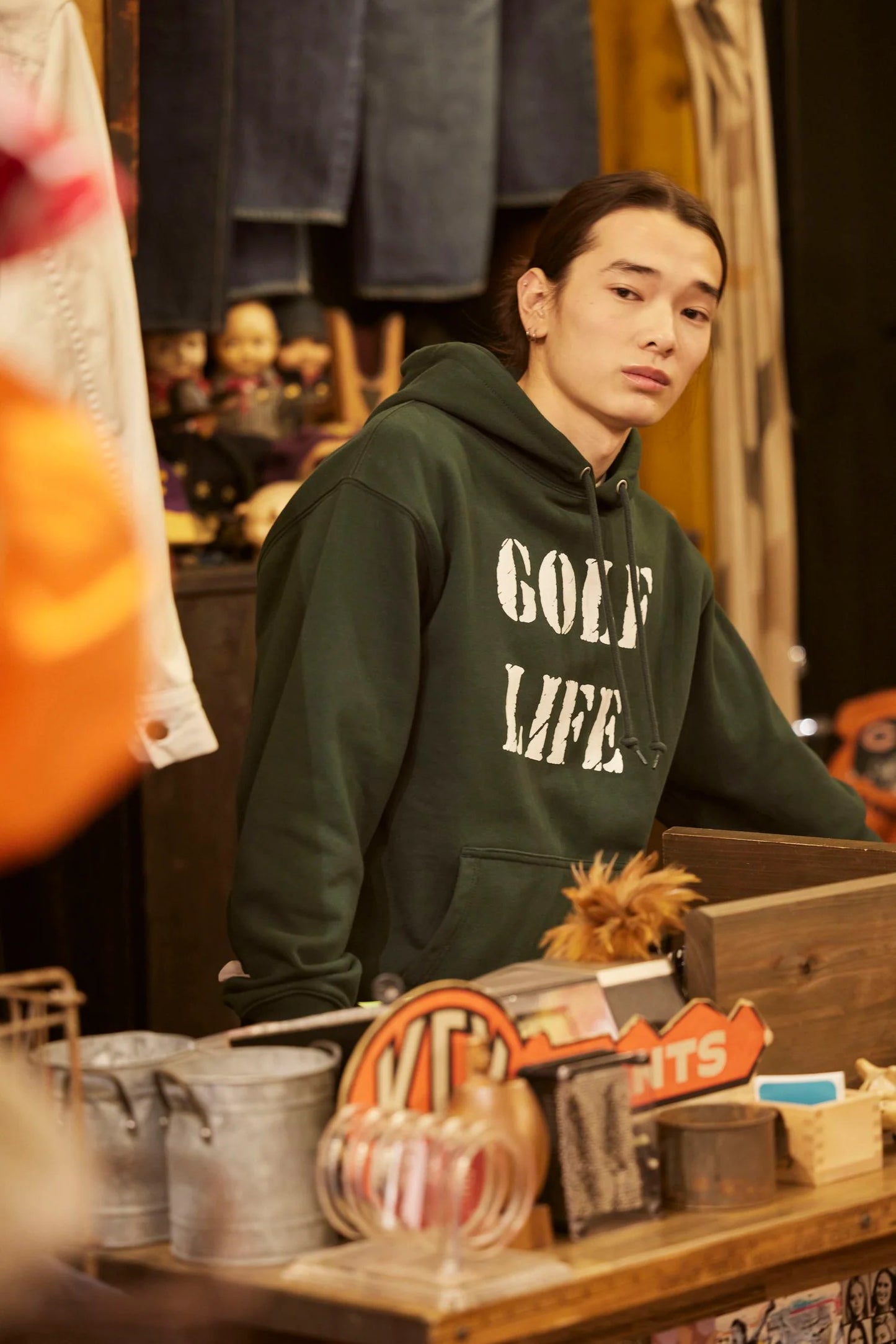 Golf Life Print Pullover Hoodie(D.GREEN)