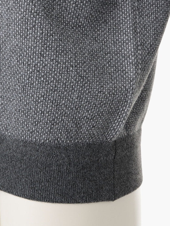 MEN’S BIRDS EYE LOGO CREWNECK KNIT / GREY