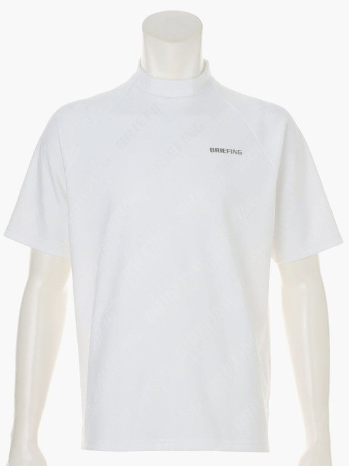 BRIEFING GOLF | MEN'S SHADOW LOGO JQ HIGHNECK / WHITE – ADVANTAGE