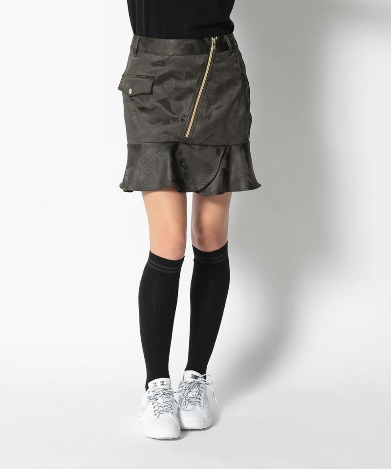 Gauge Zip Skirt | WOMEN / KHAKI