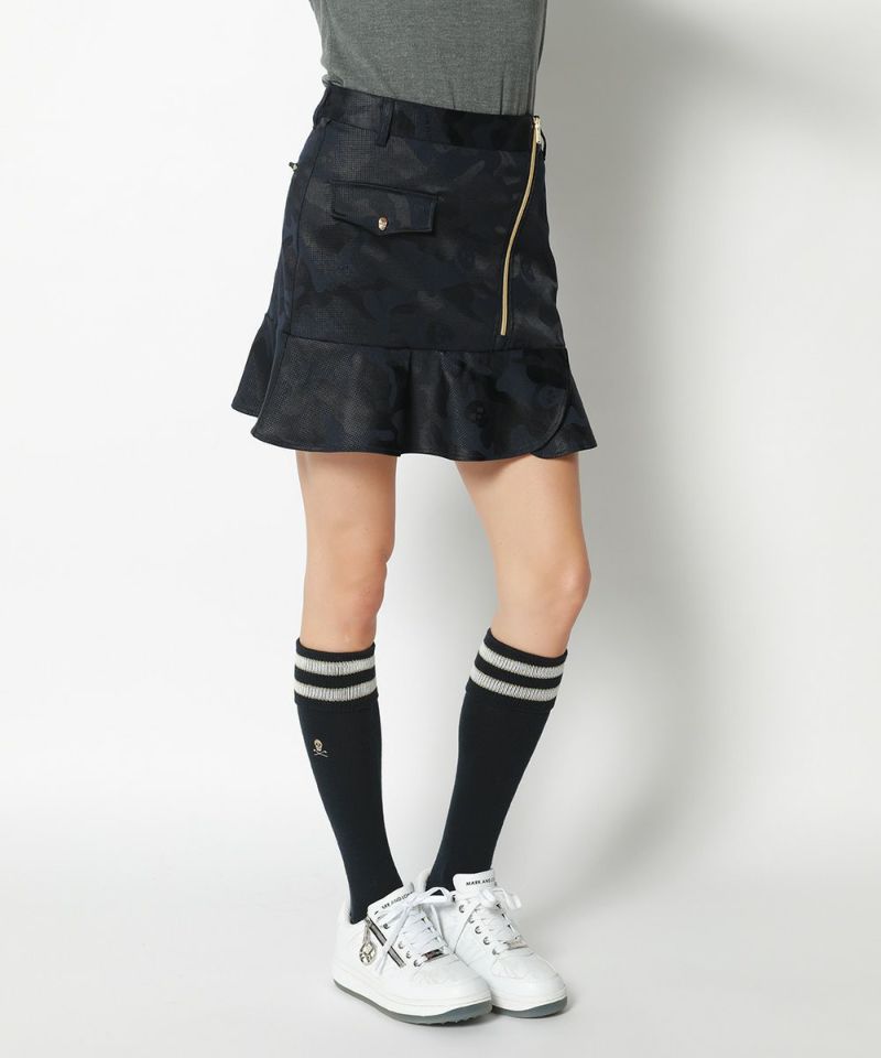 Gauge Zip Skirt | WOMEN / KHAKI