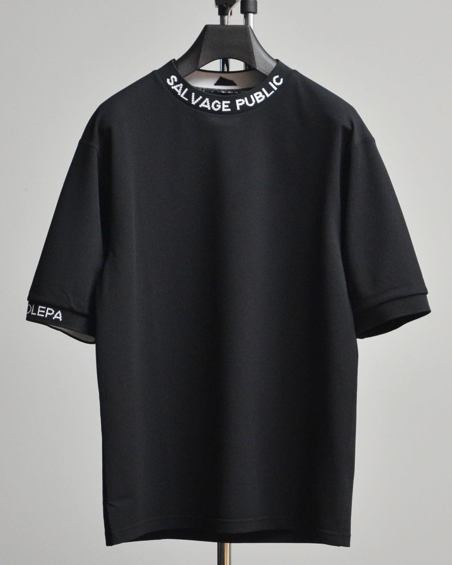 Mālama Recycle Pique Mockneck Shortsleeve / BLACK