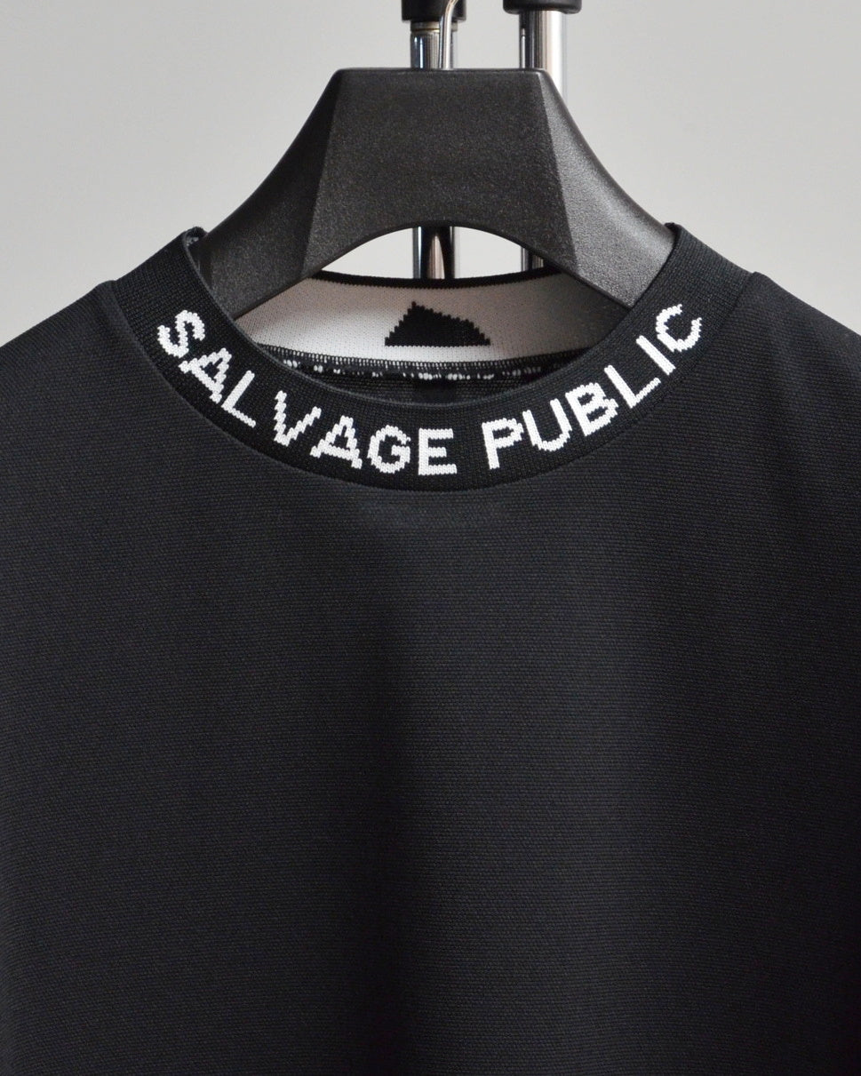 Mālama Recycle Pique Mockneck Shortsleeve / BLACK