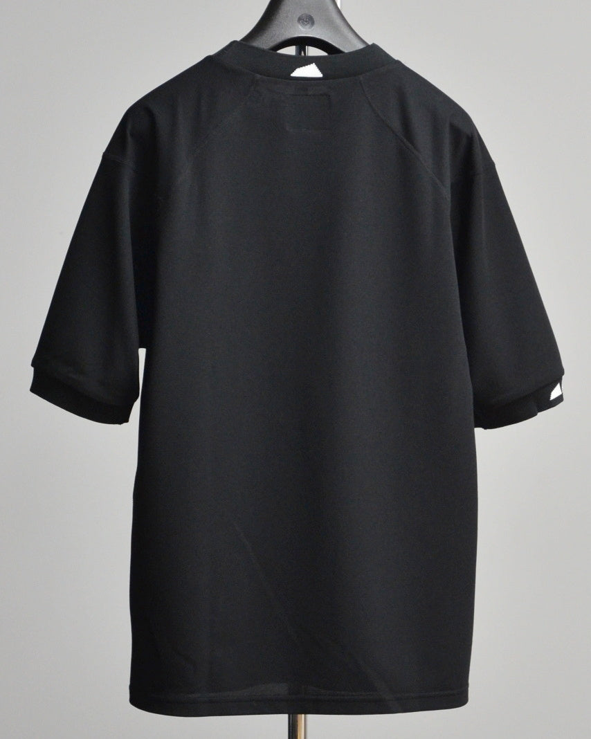 Mālama Recycle Pique Mockneck Shortsleeve / BLACK
