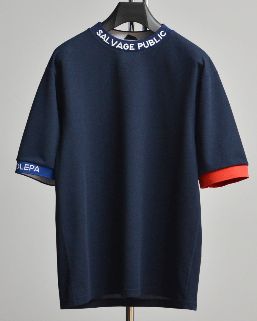 Mālama Recycle Pique Mockneck Shortsleeve / NAVY