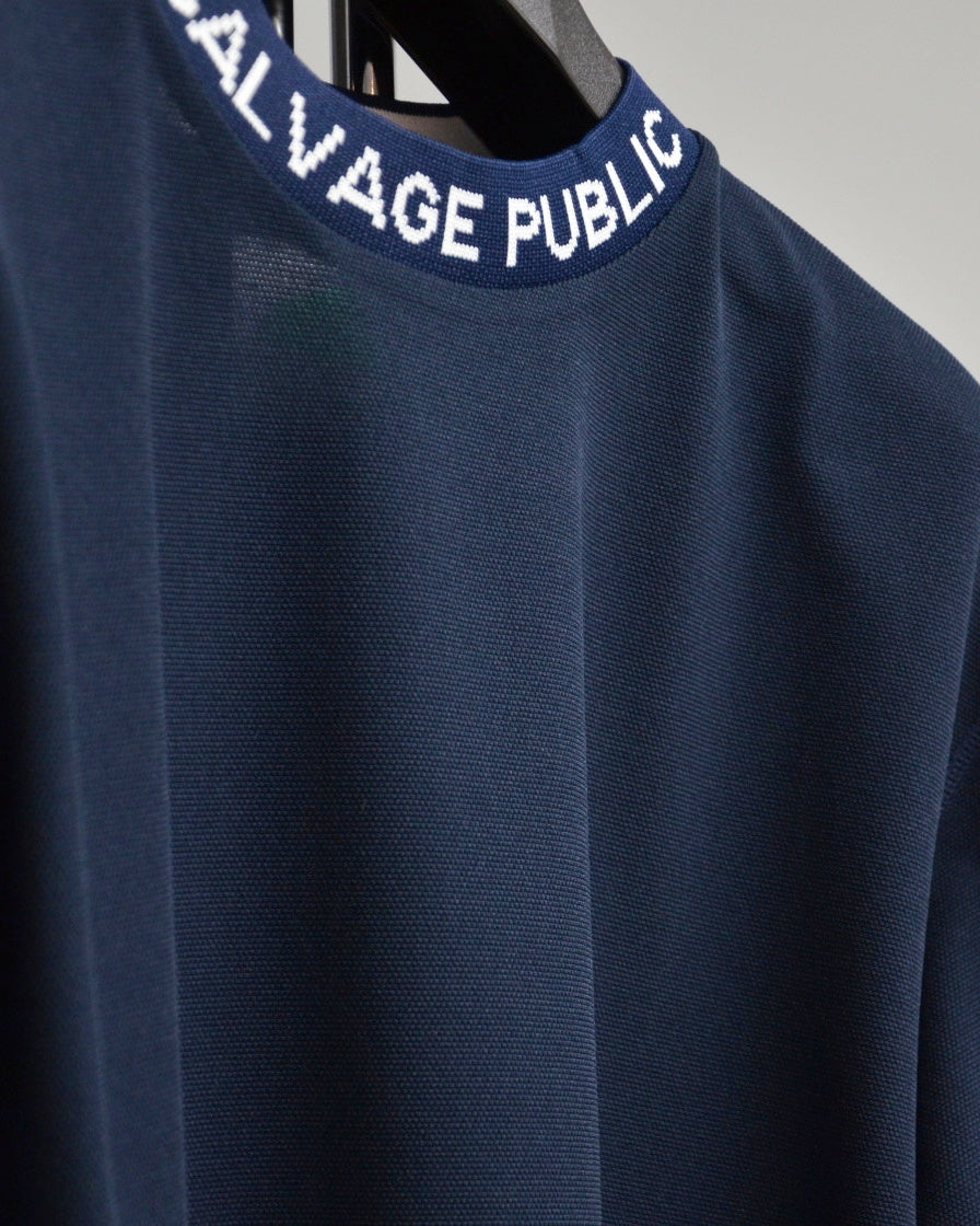 Mālama Recycle Pique Mockneck Shortsleeve / NAVY