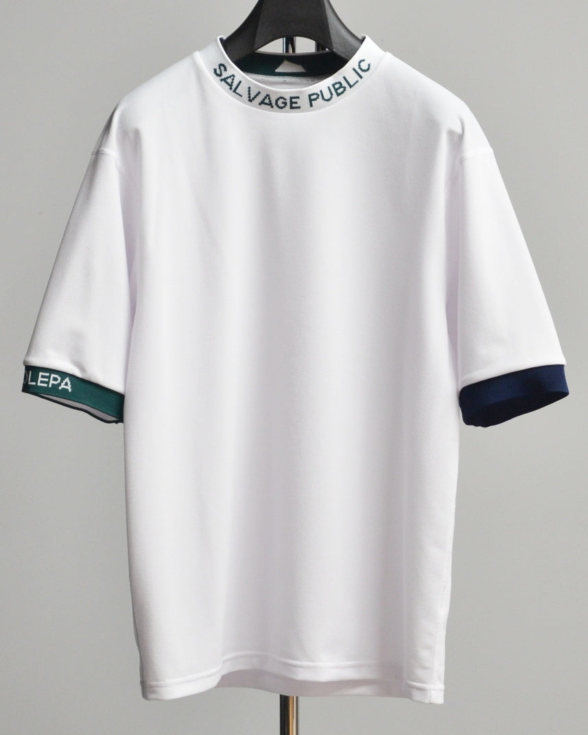 Mālama Recycle Pique Mockneck Shortsleeve / WHITE