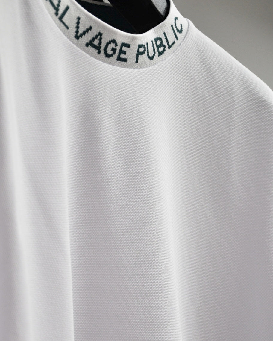 Mālama Recycle Pique Mockneck Shortsleeve / WHITE